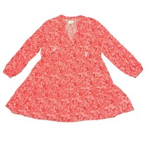 Stella Parker Tropical Floral Print Flowy Long Sleeve Dress